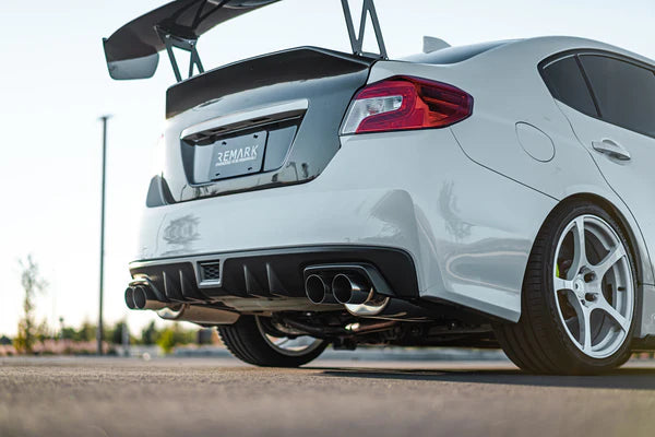 REMARK Axleback Exhaust. Subaru WRX STi VA. Burnt Stainless Single Wall Tip (Muffler Ver.)