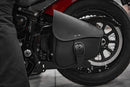 Willie & Max HD Softails, Yamaha Rd Stars, Kaw Vulcan 900, Suz C50 Leather Swingarm Bag - Black-2