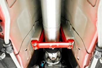 BMR 16-17 6th Gen Camaro Front Driveshaft Safety Loop - Black Hammertone