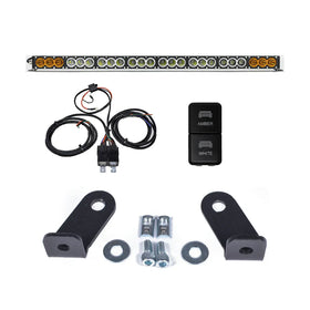 Cali Raised Dual Function Amber/White Led Light Bar Prinsu Mounting Bracket Kit - Wire Harness/Tall