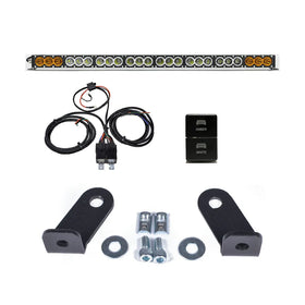 Cali Raised Dual Function Amber/White Led Light Bar Prinsu Mounting Bracket Kit - Wire Harness/Small