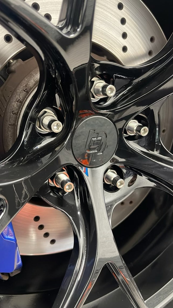 Wheel Mate Titanium Wheel Stud Conversion (Raw Ti) - M14x1.25 to M14x1.5 - 74mm - 60deg Lug Nut