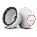DS18 6.5in Marine And Powersports Universal Flat Mount Speaker Pod RGB LED Lights- White-1