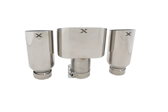 Xforce Toyota Corolla GR OEM Style Single Wall Angle Cut Tips (Polished)