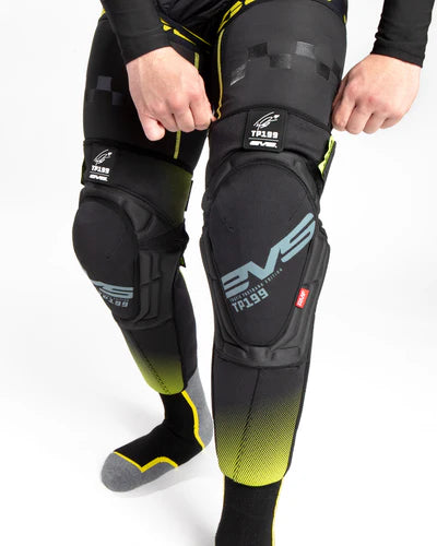 EVS TP199 Knee/Shin Guard Pair Black/Hi Viz - Large/XL