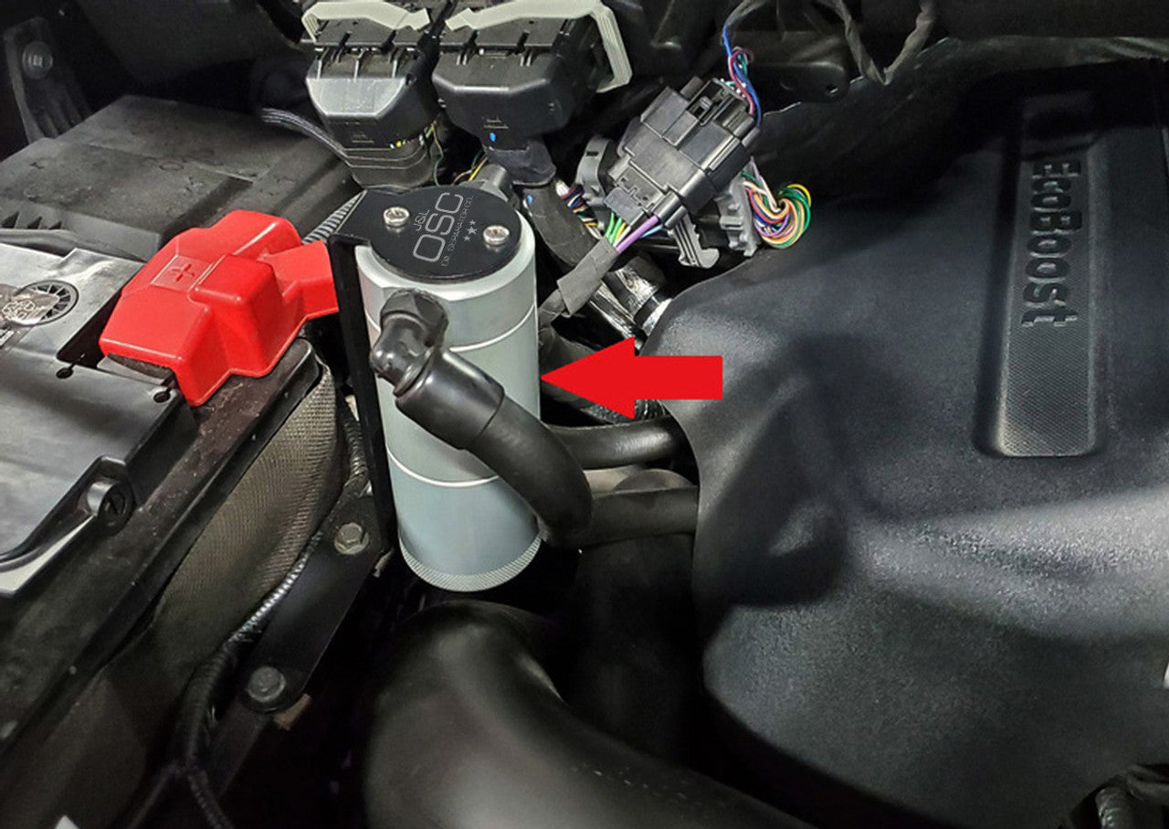 J&L 11-19 Ford F-150 2.7L/3.5L/5.0L Passenger Side Oil Separator 3.0 Cannister Extension - Clear - 0