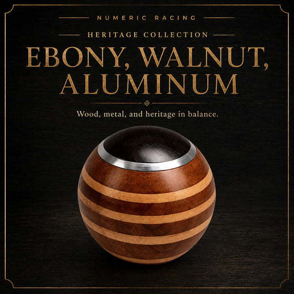 Ebony Walnut Aluminum - Heritage Wooden Shift Knob