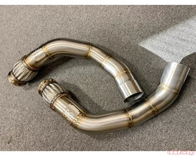 Evolution Racewerks Catted Primary Downpipe Brushed Finish BMW X5 | X6 | X7 M60i N63 2024+ - 0
