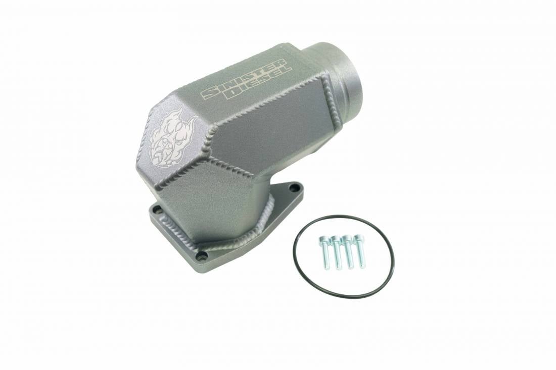 Sinister Diesel 03-07 6.0L Powerstroke (Hexagon) Intake Elbow - Gray