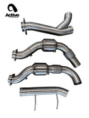 F150 3.5L Ecoboost Downpipe w Active Aflow Cat 2017-2020 F150 3.5L Ecoboost-1