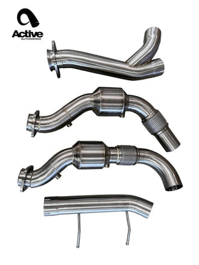F150 3.5L Ecoboost Downpipe w Active Aflow Cat 2017-2020 F150 3.5L Ecoboost