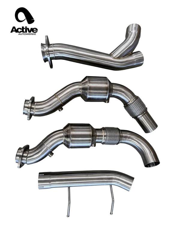 F150 3.5L Ecoboost Downpipe w Active Aflow Cat 2017-2020 F150 3.5L Ecoboost