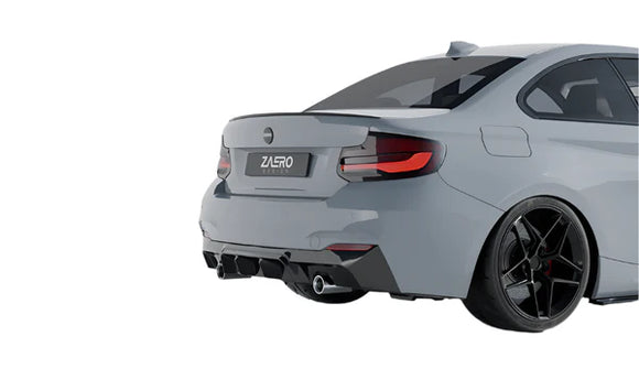 Zaero Design BMW M235i & M240i F22 F23 EVO-1 Gloss Black Rear Diffuser | ZA-F22-DF