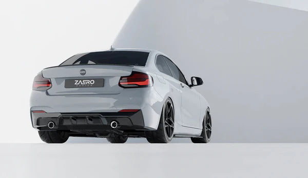 Zaero Design BMW M235i & M240i F22 F23 EVO-1 Gloss Black Rear Diffuser | ZA-F22-DF - 0