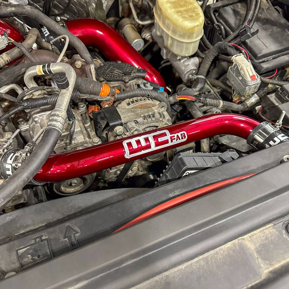 Wehrli 11-16 Chevrolet 6.6L LML Duramax Upper Coolant Pipe - WCFab Red (Illusion Cherry)