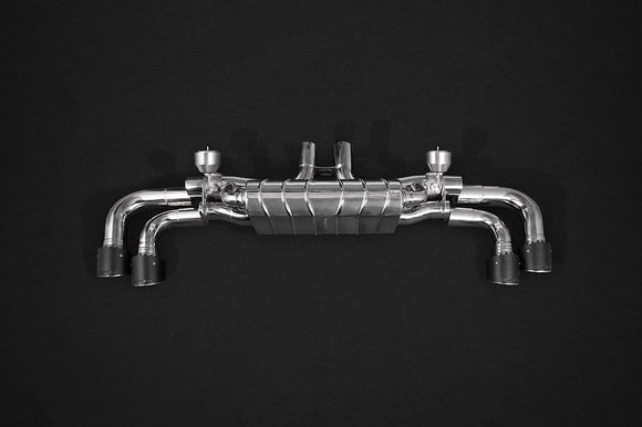 Porsche Cayenne Turbo 2019+ (536) Valved Catback Exhaust System, MidSilencer Delete, Carbon Tips, With E2P