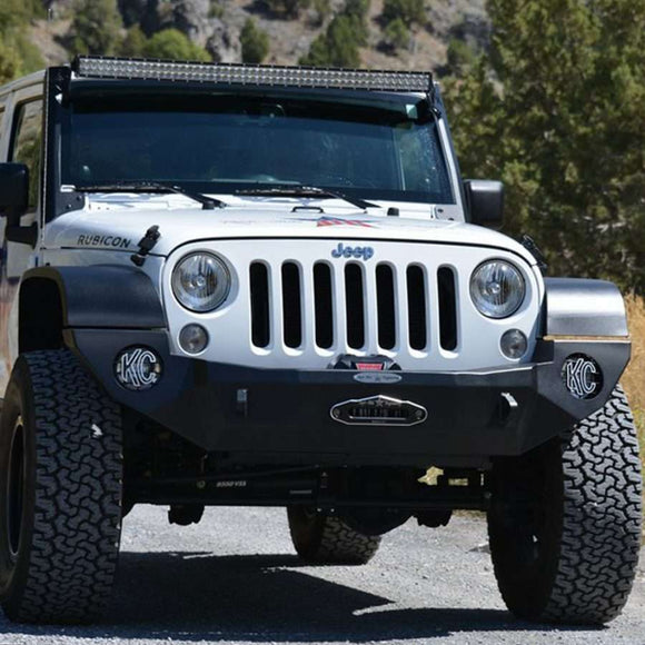 Rock Slide 07-18 Jeep JK 2-4 Door Rigid Full Front Bumper / No Bullbar / With Winch Plate