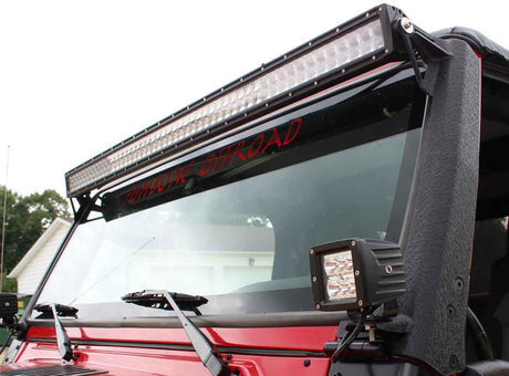 Fishbone Offroad 97-06 Jeep Wrangler TJ 52In Light Bar Bracket - Black Textured Powdercoat