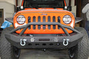 Fishbone Offroad 07-18 Jeep Wrangler Front Winch Bumper W/LEDs Full Width - Blk Texured Powdercoated-2