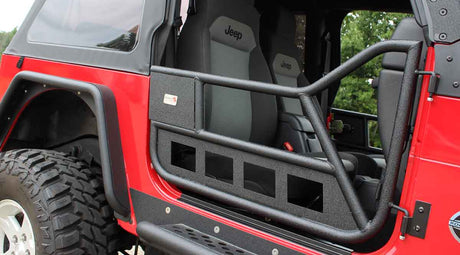 Fishbone Offroad 97-06 Jeep Wrangler TJ Front Tube Doors - Black Textured Powdercoat Steel - 0