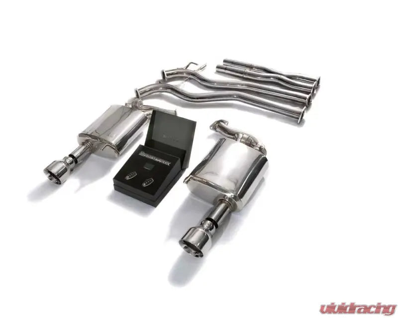 ARMYTRIX Valvetronic Exhaust System Ford Mustang GT Coyote 5.0L V8 Convertible 2015-2017 - Chrome Silver