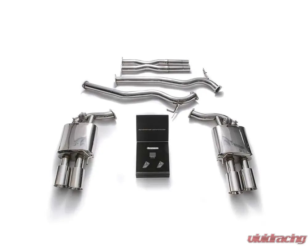 ARMYTRIX Valvetronic Exhaust System Ford Mustang GT 5.0L Coyote Convertible MK6 Facelift 2018+ - Chrome Silver