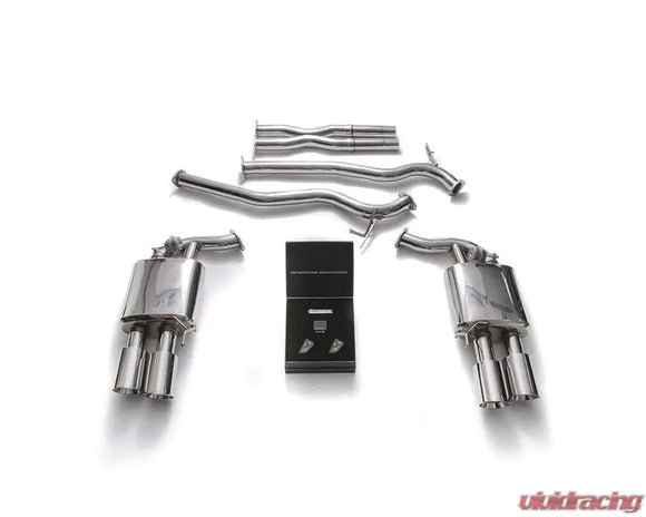 ARMYTRIX Valvetronic Exhaust System Ford Mustang GT 5.0L Coyote Convertible MK6 Facelift 2018+ - Chrome Silver