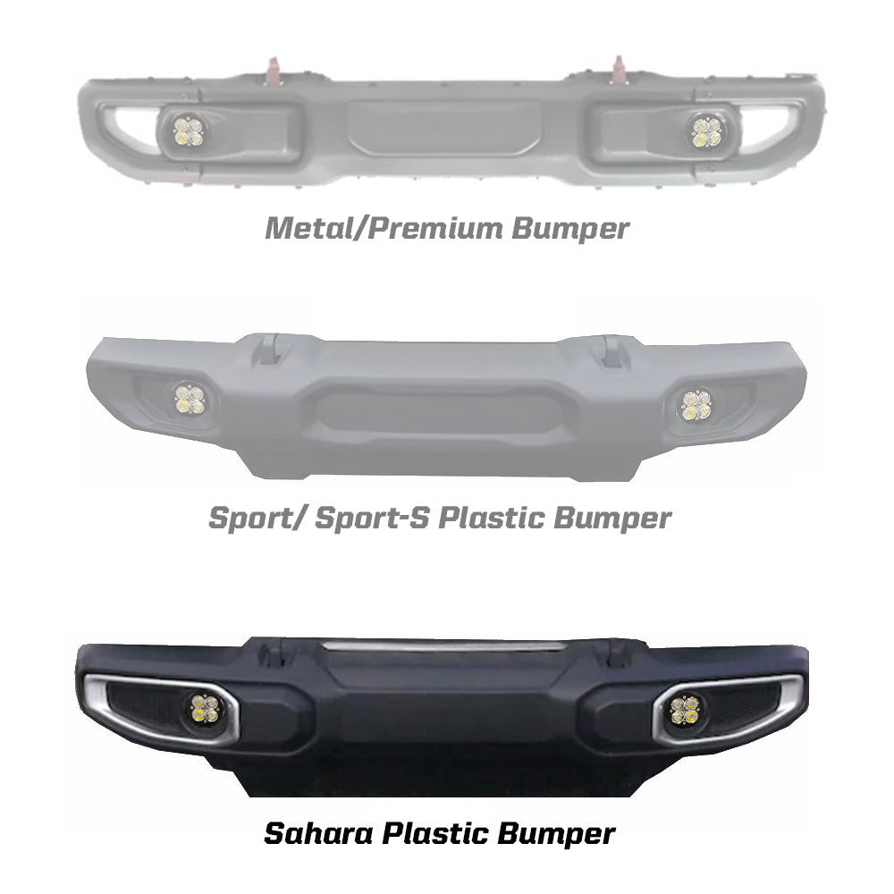 Baja Designs 18-20 Jeep JL Fog Pocket Kit For Wrangler JL Sahara Squadron Amber Lens SAE FPK - 0