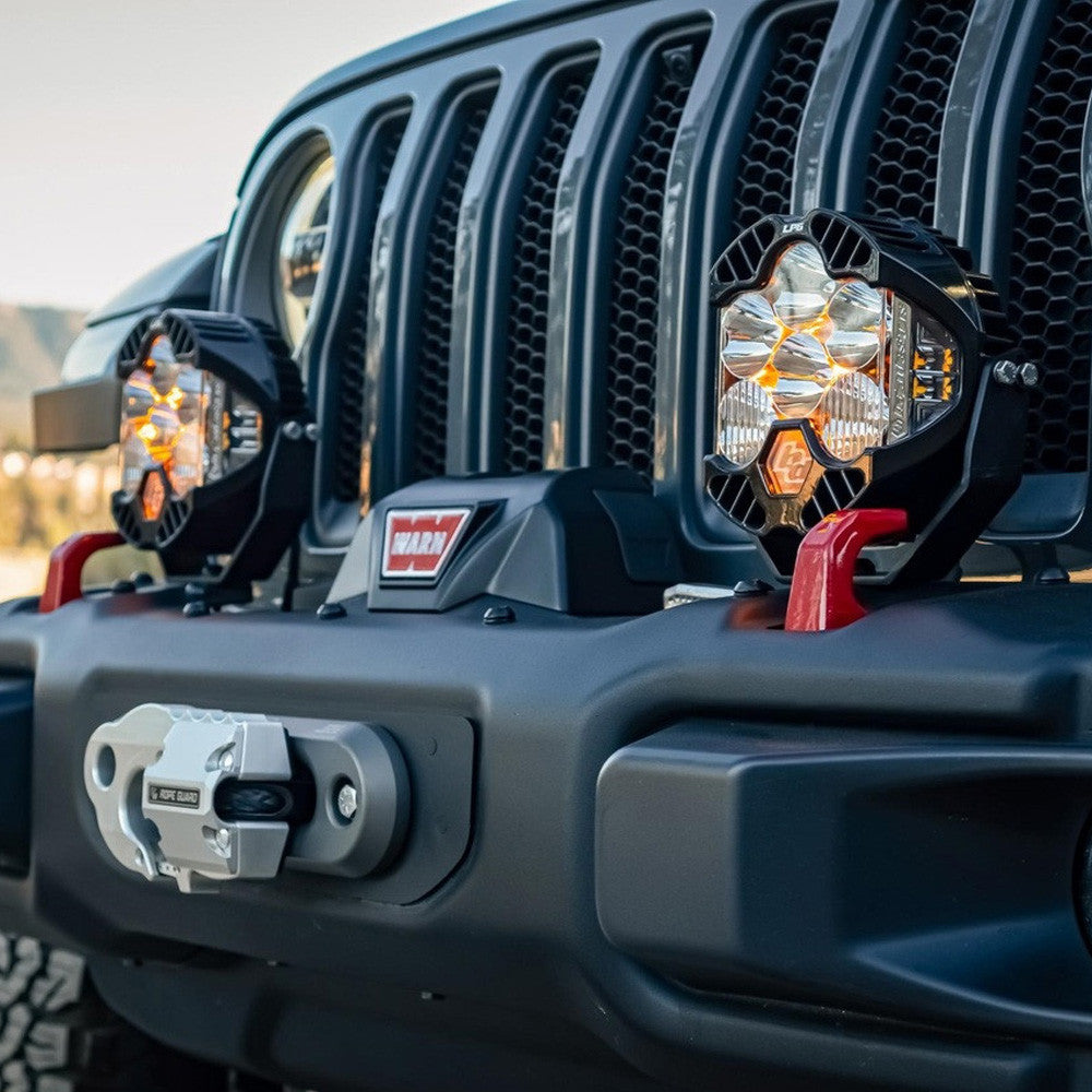 Baja Designs Jeep JL/JT Rubicon Steel Bumper LED Light Kit LP6 w/Upfitter - 0