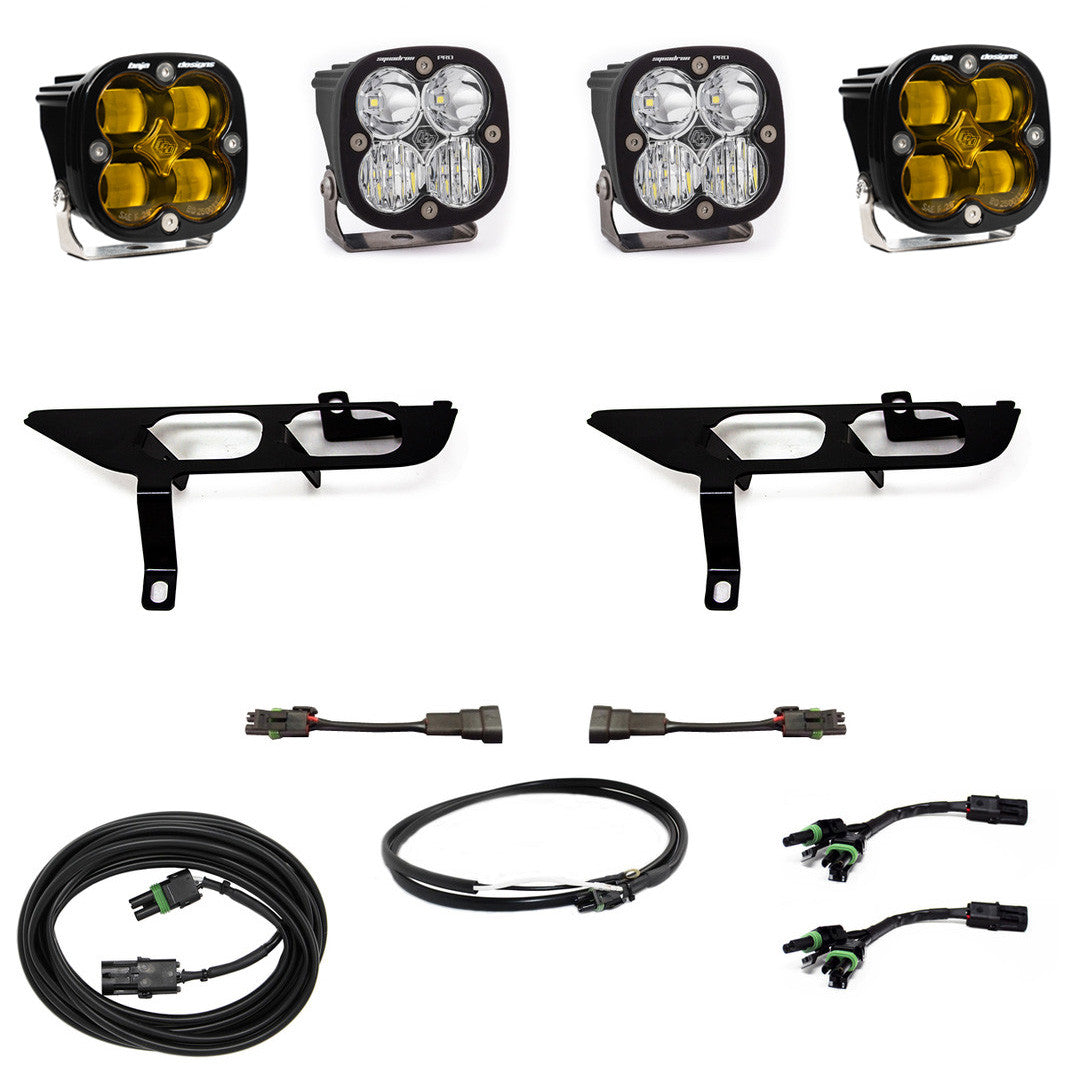 Baja Designs 2021+ Ford F150 Fog Pocket Kit SAE Clear Squadron Sport DC with Upfitter