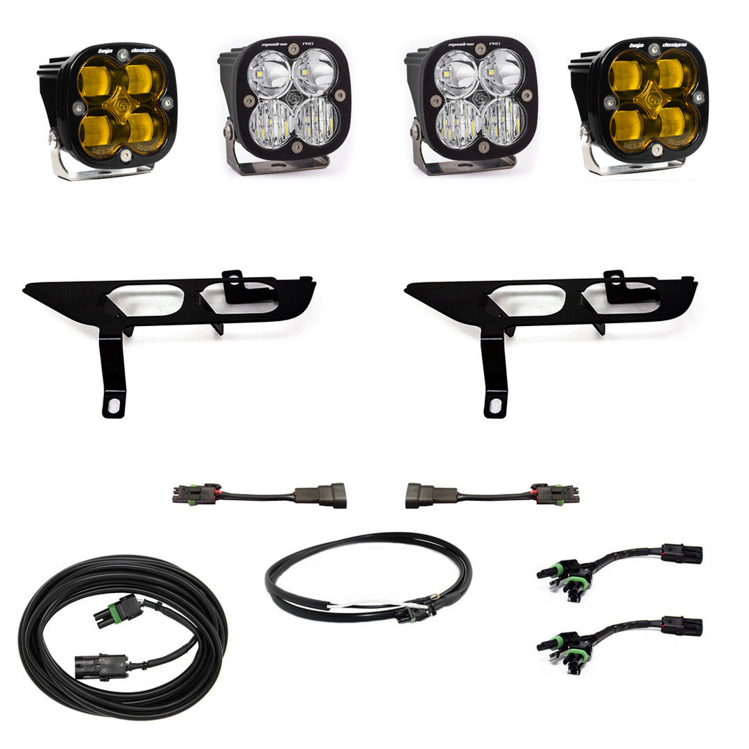 Baja Designs 2021+ Ford F150 Fog Pocket Kit SAE Clear Squadron Pro DC with Upfitter