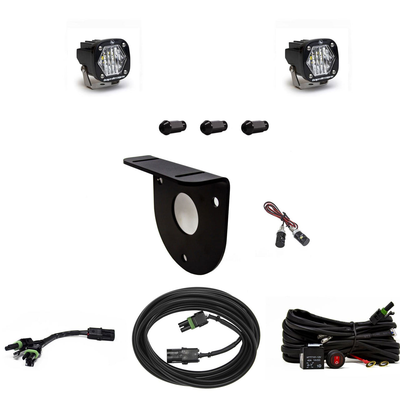 Baja Designs 2021+ Ford Bronco Dual S1 Sport W/C Reverse Kit w/Lic Plate