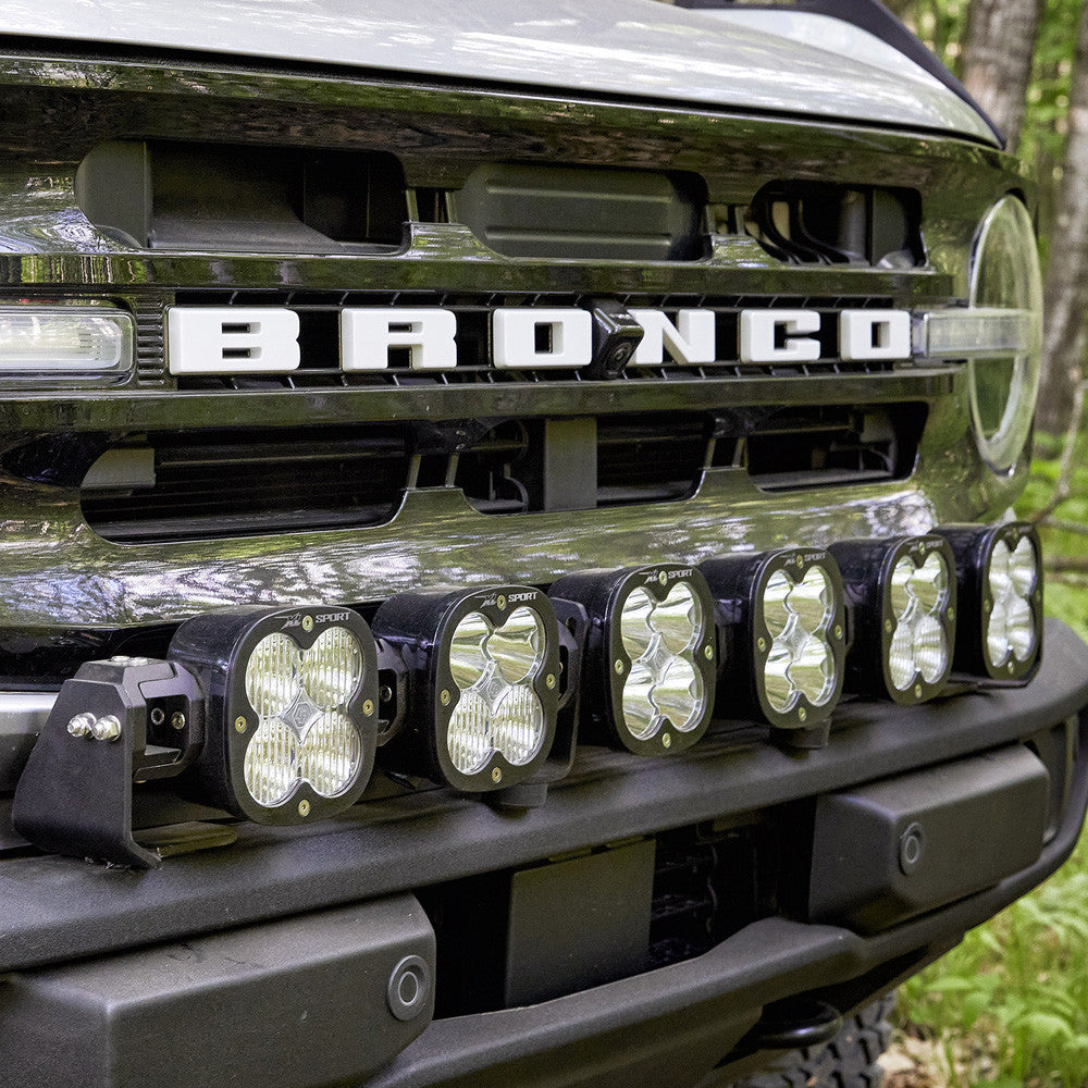 Baja Designs 2021+ Ford Bronco 6 XL Linkable Light Bar Kit Plastic Bumper Mount w/Upfitter