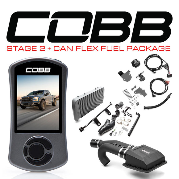 Cobb 17-20 Ford F-150 Ecoboost Raptor w/TCM Stage 2+ CAN Flex Fuel Power Package - Silver