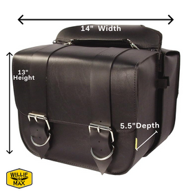 Willie & Max Universal Standard Touring Saddlebags (14 in L x 13 in W x 5.5 in H) - Black - 0