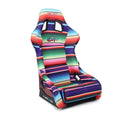 NRG FRP Bucket Seat PRISMA Serepi Edition W/ Red Pearlized Back Mexi-Cali Blanket Print - Large-1