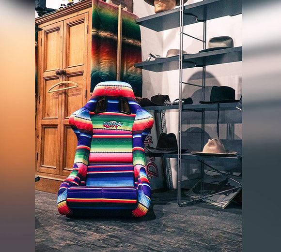 NRG FRP Bucket Seat PRISMA Serepi Edition W/ Red Pearlized Back Mexi-Cali Blanket Print - Large