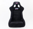 NRG FRP Bucket Seat PRISMA Edition w/ Pearlized Back Black Alcantara Ultra Embroidery - X Large-3