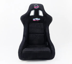 NRG FRP Bucket Seat PRISMA Edition w/ Pearlized Back Black Alcantara Ultra Embroidery - X Large - 0
