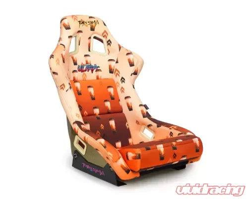 NRG FRP Bucket Seat PRISMA Boba Edition Vegan Material w/ phone pocket - Gold pearl back - Large
