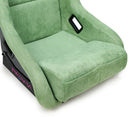NRG FRP Bucket Seat PRISMA Edition W/ Pearlized Back Olive Alcantara - Large-5