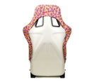 NRG FRP Bucket Seat PRISMA SAVAGE Edition White Pearlized Back Wild Thornberry Leopard Print - Large-5