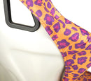 FRP Bucket Seat PRISMA- SAVAGE Edition w/ White Pearlized Back Wild Thronberry Leopard Print- Large-8
