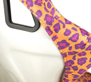 NRG FRP Bucket Seat PRISMA SAVAGE Edition White Pearlized Back Wild Thornberry Leopard Print - Large-8