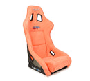 NRG FRP Bucket Seat ULTRA Edition W/ Grey Pearlized Back / Peach Microfiber Material - Large-1