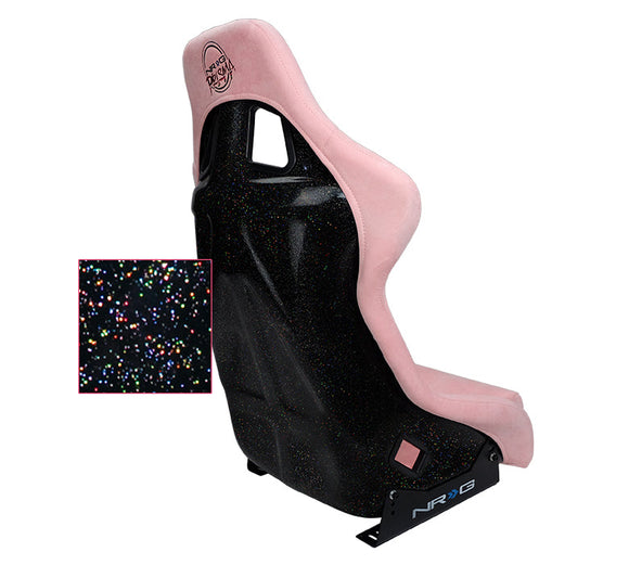 NRG FRP Bucket Seat Prisma Edition w/ Pearlized Back and Pink Alcantara (Medium)