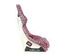 NRG FRP Bucket Seat PRISMA SAVAGE Edition White Pearlized Back Pink Panther Leopard Print - Large-2