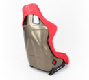 NRG FRP Bucket Seat ULTRA Edition - Large (Red Alcantara/Gold Glitter Back)-3