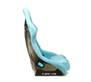 NRG FRP Bucket Seat ULTRA Edition W/ Grey Pearlized Back / Teal Microfiber Material - Large-2