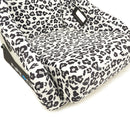 NRG FRP Bucket Seat PRISMA SAVAGE Edition White Pearlized Back Snow Leopard Print - Large-5